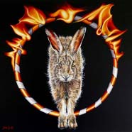 3. BAND OF FLAME - OIL ON CANVAS  image size 24" x 24"