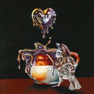 LITTLE BETTY CREAM’S HEART MELTS WITH LOVE - OIL ON CANVAS  image size 8" x 8"